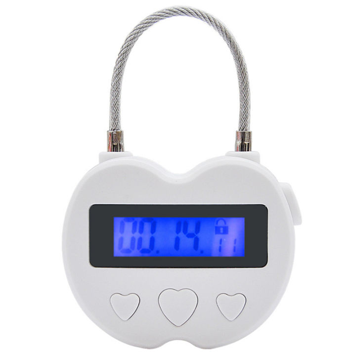 Smart Time Lock LCD Display Time Lock USB Rechargeable Timer White