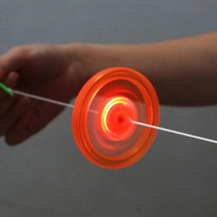 1pc Flash Light Spinner Pull Line LED Flywheel Wheel Glow Creative Classic toys for Children Gift toy