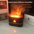 250ml Simulated Volcano Colorful Fire Flame Light Timer Waterless Auto-Off Essential Oil Aroma Diffuser Humidifiers Home Yoga. 