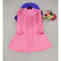 Western Fashion Pink Color Floral Tops Long kurti Premium Soft  Cheri Georgette Ladies Shirt for Girls. 