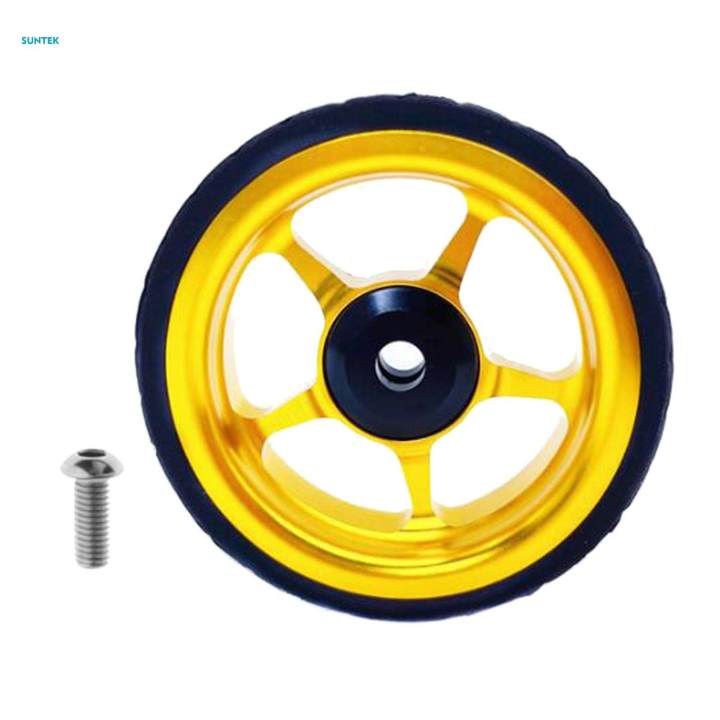 2xEasy Wheel for Folding Bike EZ Wheels Wheel Easywheel Golden