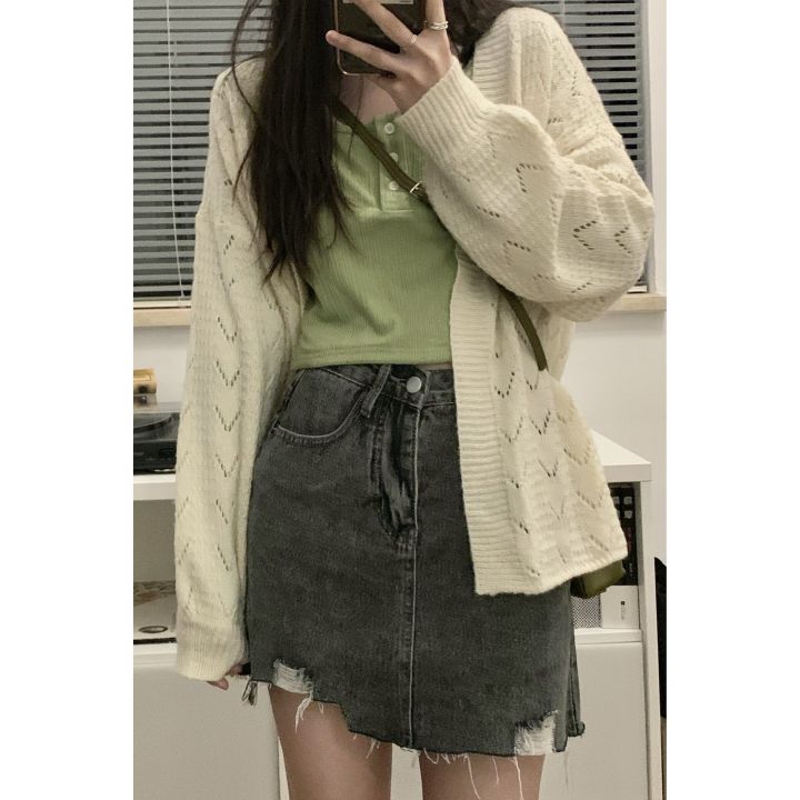 Sweet%20Gentle%20New%20Thin%20Knitted%20Cardigan%20Sweater%20Coat%20Women's%20Sun-Protective%20Clothing%20Loose%20Korean%20Style%20Solid%20Color%20Versatile%20Top%20-%20Image%203