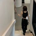 Gothic Cargo Pants Women Black High Waisted Pants Hippie Streetwear Kpop Oversize Mall Goth Trousers For Female BQ.