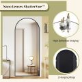 Arch Floor Mirror, Full Length Mirrors Wall Hanging or Leaning Arched-Top Full Body with Stand for Bedroom, Dressing Room, Black. 