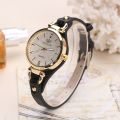 Women Casual Watches Round Dial Rivet PU Leather Strap Wristwatch Ladies Analog Quartz Watch Gift Fashion Wrist Watch. 