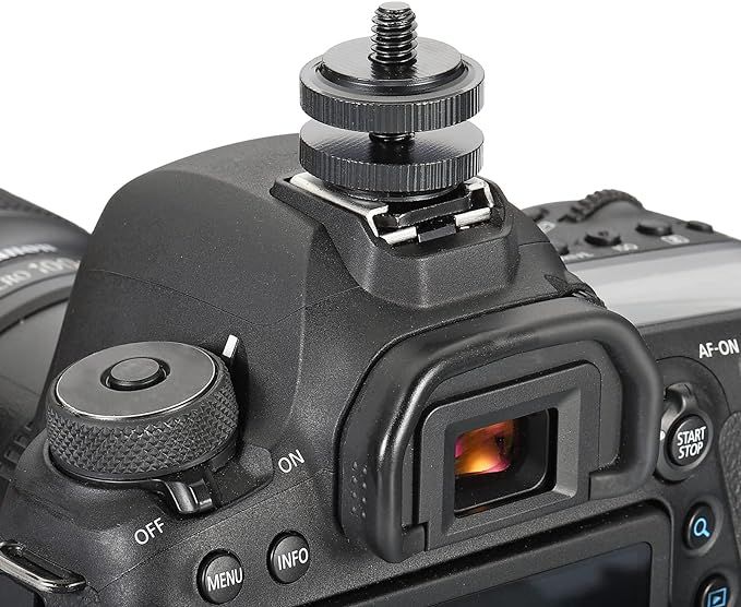 1/4"%20inch%20Dual%20Nuts%20Tripod%20Mount%20Screw%20to%20Flash%20Camera%20Hot%20Shoe%20Adapter%20-%20Image%203