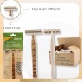 8pcs Manual Shaving Razor Eco-Friendly Biodegradable Shaving Tool Triple Blade Disposable Shaving Razor Portable Travel.