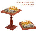 1Set 1:12 Dollhouse Miniature Alloy International Chess Set Checkerboard Chess Table Set Soldier Scene Model Home Decor Kids Toy.