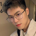 2023 New Eyeglasses: Popular European and American Women's Anti Blue Light Glasses Alloy Frame with Plain Face Fashion Matching Flat Light Glasses.