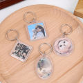 Homemade DIY photo keychain bag charm blank transparent keychain can open cover lock keychain. 
