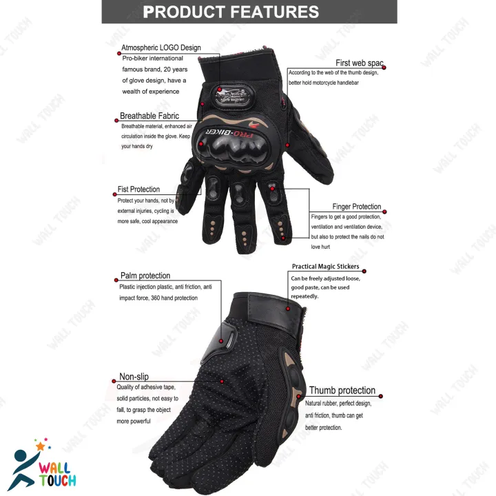 PROBIKER-%20Moto%20sports%20gear%20Motorcycle%20Racing%20Synthetic%20Leather%20FULL%20Finger%20Gloves%20With%20Protection%20Bike%20Safety%20For%20BIKER%20-%20Image%206