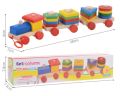 Wooden Set Column Three Car CHILDREEN Early Educational Geometric Matching Shape Building Vehicle Block Wooden Toy. 