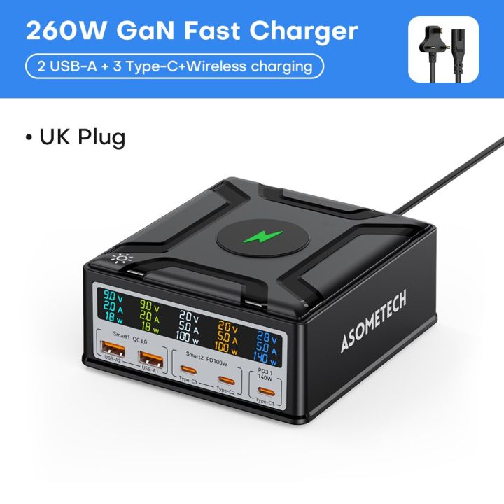 260W%20PD3.1%20USB%20C%20Charging%20Station%20Wireless%20Charger%20LCD%20Display%205%20Ports%20QC%203.0%20PPS%20Fast%20Charger%20for%20iPhone%2014%20MacBook%20Pro%20Samsung%20-%20Image%207
