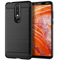 lthmy for Nokia 3.1 Plus Case Carbon Fiber TPU Soft Silicone Back Cover Armor Phone Case Casing. 