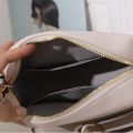 Solid Square Women Crossbody Bags Wide Fabric Strap Crossbody Bag Ladies Fashion Handbags Zipper Leather Women Shoulder Bags.