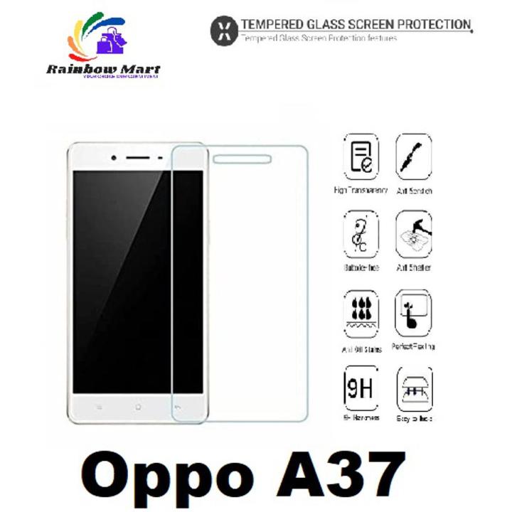 Oppo A37 Tempered Glass Screen Protector 9H Hard 2.5D- Transparent