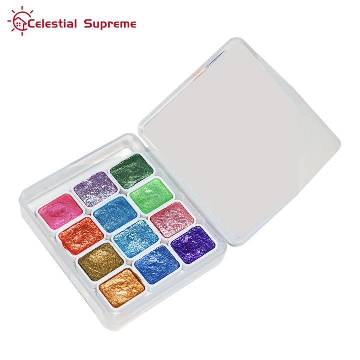 New%20Metallic%20Watercolor%2012-color%20Metallic%20Glitter%20Watercolor%20Paint%20et%20with%20Pearlecent%20Effect%20High-quality%20Watercolour%20olid%20Paint%20Box%20for%20tunning%20Artwork%20Perfect%20for%20Artit%20Pearlecent%20Effect%20-%20Image%205