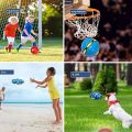 Flying UFO Flat Throw Disc Bouncing Ball LED Light Magic Ball Toy for Kid Outdoor Garden Beach Game Children's sports balls. 