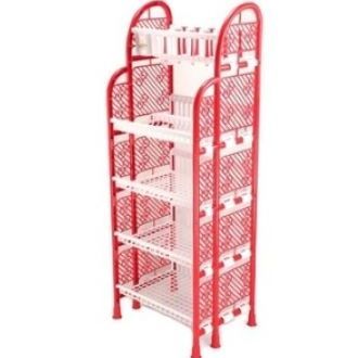 Queen Kitchen Rack 5 Step Red & White