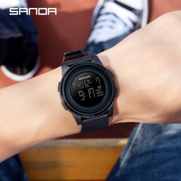 Super Slim Sanda Sport Watch Men Brand Luxury Electronic LED Digital Wrist Watches
