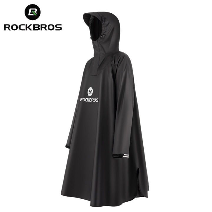 ROCKBROS bisiklet yağmurluk kadın erkek açık havada su geçirmez pelerin yağmur geçirmez Windbreak seyahat kamp yürüyüş yağmur panço ile Hood