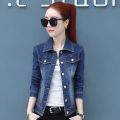 2024 New Short Denim Jackets Women Coat Wash Long Sleeve Vintage Casual Jean Jacket Bomber Denim Coat 3Xl 5Xl P326.