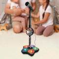 Music Sing Microphone Toy with Flashing Stage Lights Kids Microphone and Stand Girls Age 3+. 