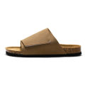 New Suede Leather Cork Slippers for Men Summer Classic Flat Shoes Summer Men Outside Beach Sandals Man Roman Comfortable Slides. 
