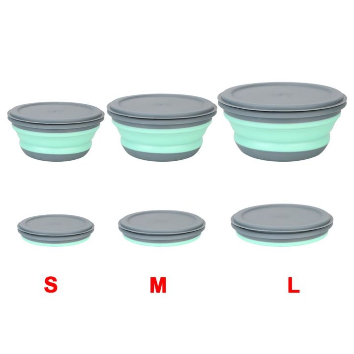 Folding%20Bowl%20Bowl%20Sets%20Foldable%20Salad%20Bowl%20Tableware%20Set%20Folding%20Lunch%20Box%20Portable%203Pcs/Set%20Silicone%20with%20Lid%20-%20Image%202