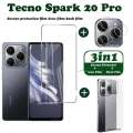 Tecno Spark 20 Pro Tempered Glass Tecno Spark 20C Screen Protector Tecno Spark 20 Camera Lens Protector Full Cover Screen Matte Privacy Glass 3In1 Carbon fiber back film.