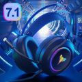 Cosbary Gaming Headset 7.1 Surround Sound with USB Plug Game Headphones with Microphone for Computer PC Laptop Gamer PS4 PS5. 