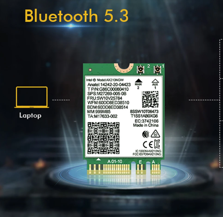 WiFi%206E%20Intel%20AX210%20Bluetooth%205.3%20M.2%20Wireless%20Card%20AX210NGW%202.4Ghz%205Ghz%206Ghz%205374Mbps%20802.11ax%20Wifi%206%20Adapter%20For%20laptop%20and%20PC%20-%20Image%204