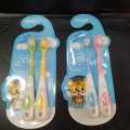 Children's soft bristle toothbrush cartoon cute shape 3-9 years old baby 2pcs card set.