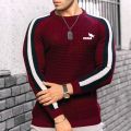 Men's Spring Summer New Waffle Pattern Shirt For Men Pullovers High-quality Casual Knitted Heavy Round Neck Top Tees.