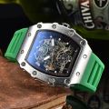 new Richard skeleton watch tonneau shape sports men's watch. 