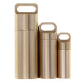 Pill Box Case Holder EDC Brass Waterproof Pill Capsule Container Keychain.