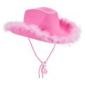 Western Cowboy Hat Feather Cowgirl Hat Bachelorette Party Hat For Bridal Party Women.