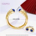 Bracelet Rings For Women Italy 18K Gold Plated Copper Bangle Vintage Jewelry Bride Wedding Party Accessories. 