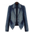 Spring Women Denim Jacket Blue Basic Coats Casual Slim Long Sleeve Plus Size Fashion Short Jeans Jacket for Girl. 