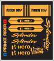 HERO bike all sticker | bike modify sticker | HERO Splandor sticker | Bike full set Sticker- ( Waterproof & Premium quality) | customize sticker | custom sticker for bike..car modified sticker for bike.
