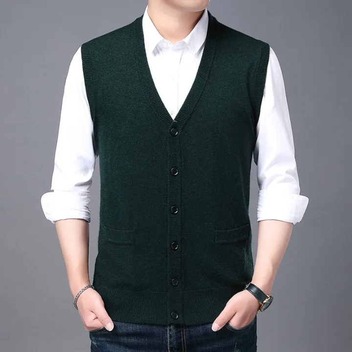 Men%20Fashion%20Brand%20V%20Neck%20Knit%20Korean%20Vest%20Outwear%20Cardigan%20Men%20Sleeveless%20Button%20Wool%20Blended%20High%20Quality%20Casual%20Mens%20Clothes%20-%20Image%204