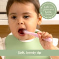 Cute Baby Silicone Spoon BPA Free Non-toxic Newborn Training Long Handle Baby Spoon Soft Head Eating Spoon. 
