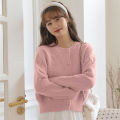Fresh Sweet Purple Sweater Coat for Women Autumn and Winter New Gentle Western Style Student Knitted Cardigan.