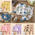 New Kids Boys Girls Pajama Sets Cartoon Print Long Sleeve O-Neck T-Shirt Tops with Pants Toddler Baby Autumn Sleeping Cloth DS39. 
