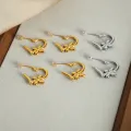 Cross border lines love butterfly flower design pendant necklace titanium steel gold plated earrings jewelry set wholesale. 