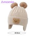 Cozy Baby Hat Adorable Cartoon Bear Winter Hat with Ear Protection Soft Warm Unisex Baby Beanie for Cold Weather Elastic Knitted Design Perfect for Southeast Asian Buyers Children Hat.