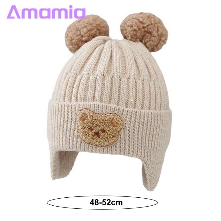 Cozy%20Baby%20Hat%20Adorable%20Cartoon%20Bear%20Winter%20Hat%20with%20Ear%20Protection%20Soft%20Warm%20Unisex%20Baby%20Beanie%20for%20Cold%20Weather%20Elastic%20Knitted%20Design%20Perfect%20for%20Southeast%20Asian%20Buyers%20Children%20Hat%20-%20Image%202