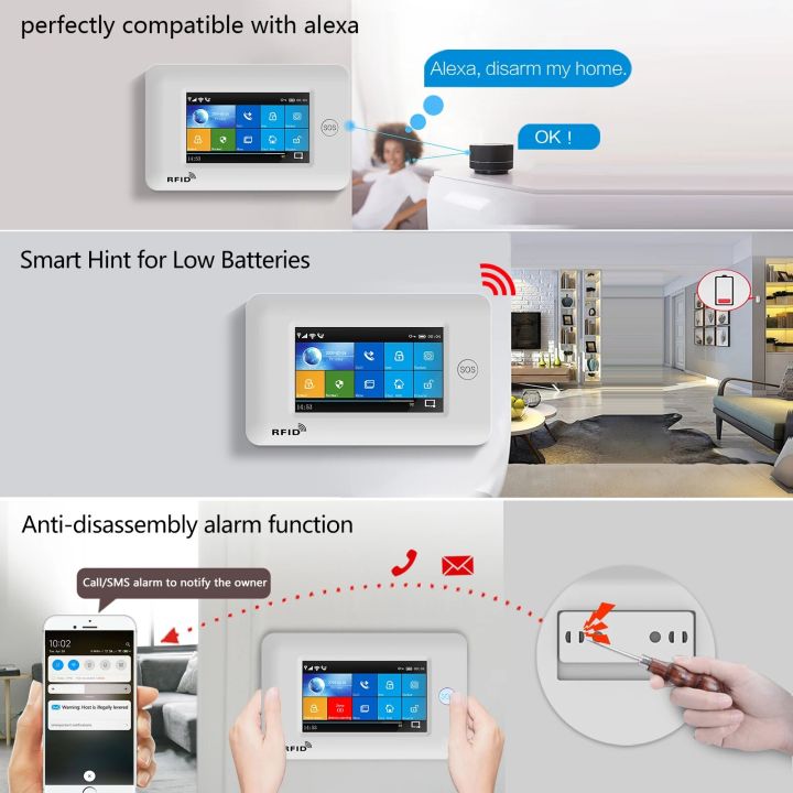 YUPA%20Burglar%20Home%20Security%20Alarm%20System%204.3%20Inch%20Touch%20Panel%20WIFI%20GSM%20Wireless%20With%20Motion%20Sensor%20TUYA%20App%20Compatible%20With%20Alexa%20-%20Image%206