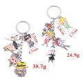 Anime JoJos Bizarre Adventur Keychain Kujo Jotaro Kira Yoshikage Jonathan Joseph Giorno Giovanna Figure Key Chain Props Jewelry. 