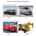 Low Noise Air Cooling Fan Car Oscillating Fan Car Auto Fan Portable Vehicle Mini Electric 12V Black. 